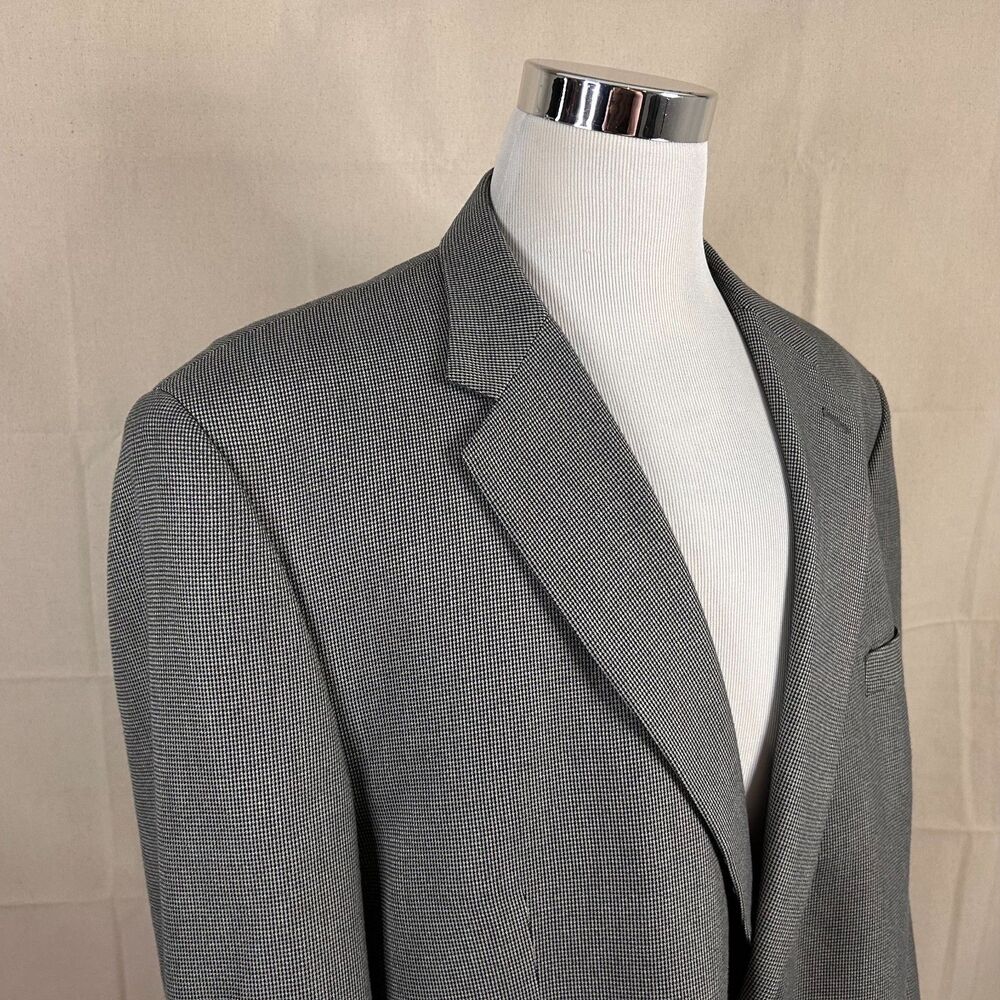 Joseph & Feiss 54R Sport Coat Gray Knit Two Button Lined Vented Polyester Blend
